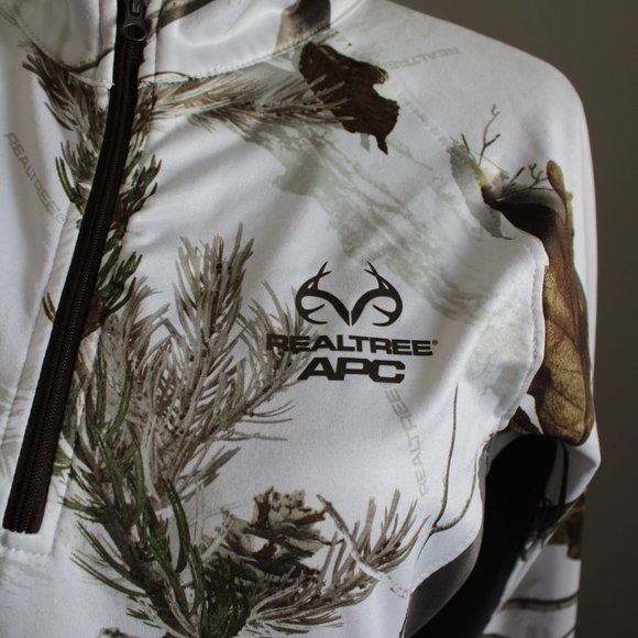 Realtree Men's 1/3 Zip Shirt - White / Medium - Picture 2 of 11